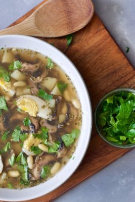 mushroom soup in a plate